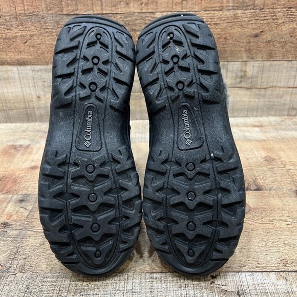 Columbia Womens Black Suede Waterproof Faux Fur Winter Boots Slip On Size 7 - Picture 6 of 6